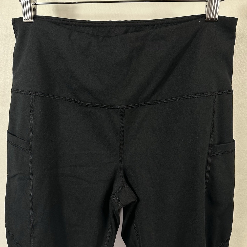 90 Degree Black Cropped Leggings Side Pockets Stretch Women's Large - Picture 3 of 8